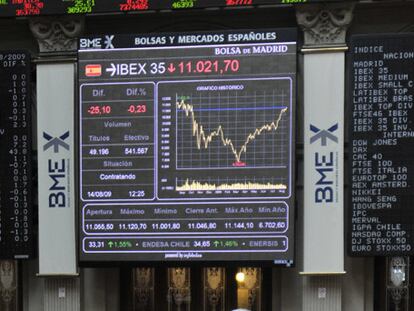 La Bolsa de Madrid, al inicio de la jornada de ayer.