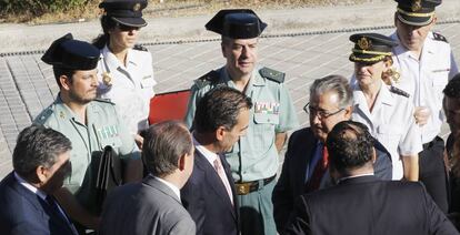 Juan Arrizabalaga, presidente de Altadis y Juan Ignacio Zoido, ministro del Interior, durante la inauguración del III Congreso frente al contrabando del Tabaco.