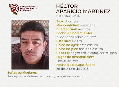 Ficha de búsqueda de Héctor Aparicio Martínez.