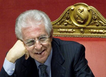 El primer ministro italiano Mario Monti en el parlamento de Roma, Italia. 