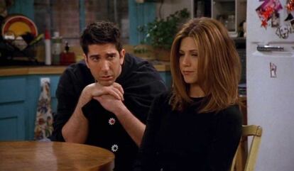 David Schwimmer y Jennifer Aniston, en 'Friends'.