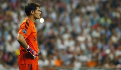 Casillas, durante un partido con el Madrid esta temporada.
