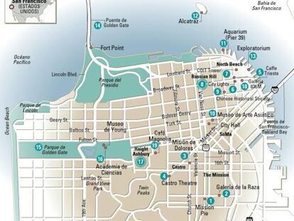 Mapa de San Francisco, en California (EE UU). 