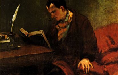 Charles Baudelaire, pintado por Gustave Courbet.