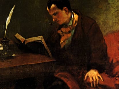 Charles Baudelaire, retratado por Courbet en 1847.