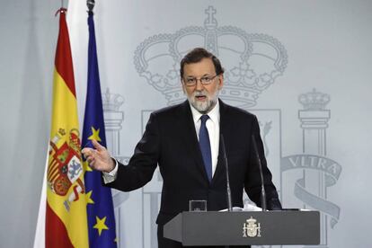 El presidente del gobierno Mariano Rajoy comparece para explicar la aplicación del Artículo 155 de la Constitución.