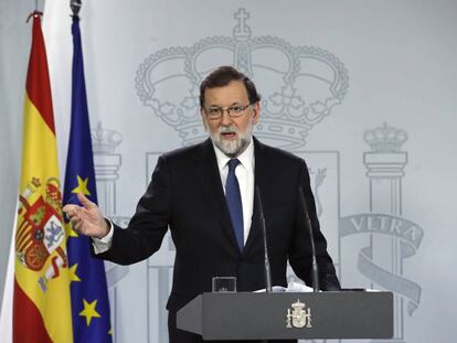 El presidente del gobierno Mariano Rajoy comparece para explicar la aplicación del Artículo 155 de la Constitución.