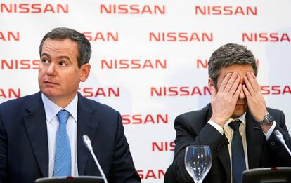 El presidente de Nissan Europa, Gianluca de Ficchy, y el consejero delegado de Nissan Motor Ibérica, Genís Alonso.