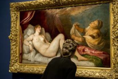 Exposición de Tiziano en el Museo del Prado, en Madrid.
