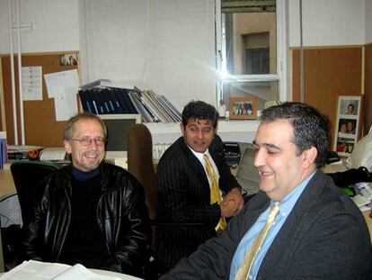 De izquierda a derecha, Frank Schaeffel, Sheraz Daya y Jesús Merayo, en Valladolid.