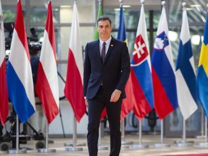 El presidente del Gobierno, Pedro Sánchez, en Bruselas.