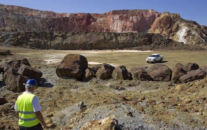 Aspecto de una parcela de extracción de Minas de Riotinto.