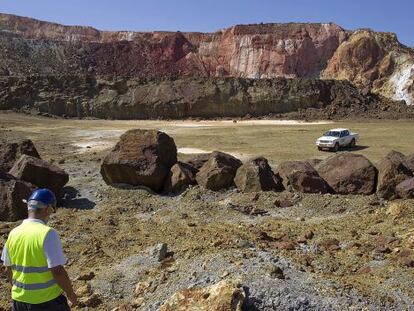 Aspecto de una parcela de extracción de Minas de Riotinto.