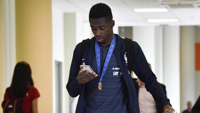 Dembélé, durante el Mundial con la selección francesa.