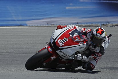 Jorge Lorenzo, durante los entrenamientos en el circuito californiano de Laguna Seca.