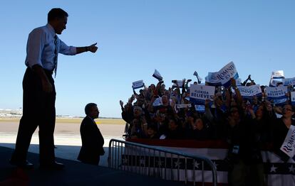 Mitt Romney, durante un mitín en Tampa, Florida.