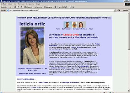 Portada de la página web www.leticia-ortiz.com