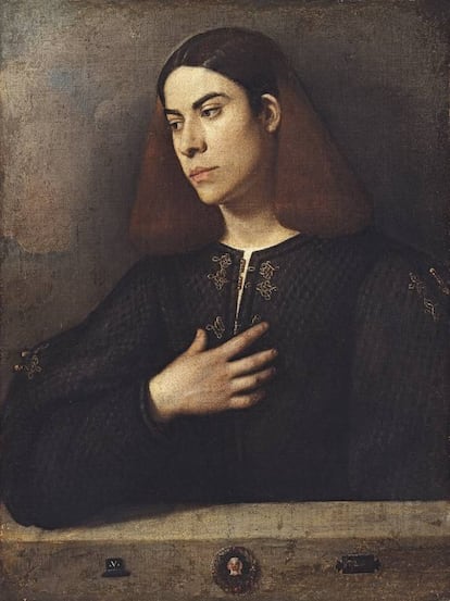 Giorgione (Giorgio da Castelfranco). 'Retrato de un joven', hacia 1508-1510.