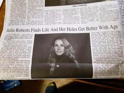 Imagen de cómo se publicó la noticia sobre la nueva serie de Julia Roberts.