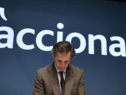 El presidente de Acciona, José Manuel Entrecanales, durante la Junta General de Accionistas.