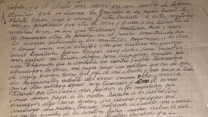 Carta de Luis, nacido en Asturias en 1936, a su nieta argentina Sofía cuando tenía diez años.