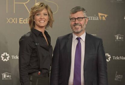 Miguel Ángel Oliver con María Casado en los Premios Iris de 2019.