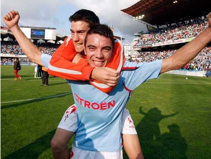 Iago Aspas, en el último partido de liga de Segunda B, cuando salvó al filial del Celta de bajar a Tercera con dos goles.