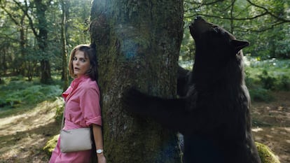 Keri Russell in a scene from "Cocaine Bear," directed by Elizabeth Banks