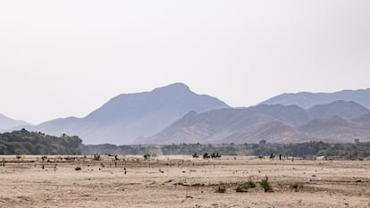 Cauce seco de un río en Akordate, Eritrea