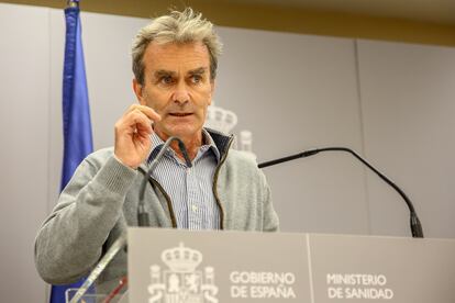 Fernando Simón during Thursday’s press conference.