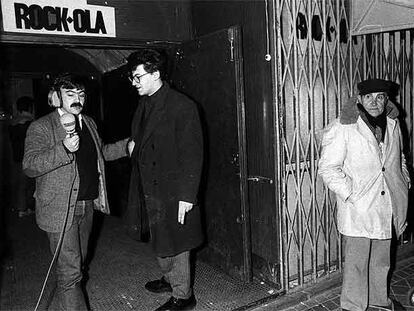 Arriba, la entrada de la discoteca Rock-Ola, en 1985.