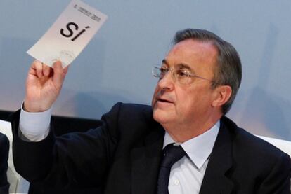 Florentino Pérez, durante la asamblea