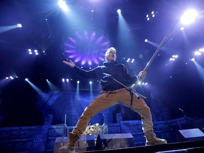 El vocalista de Iron Maiden durante un concierto en Madrid, en una foto de archivo.
