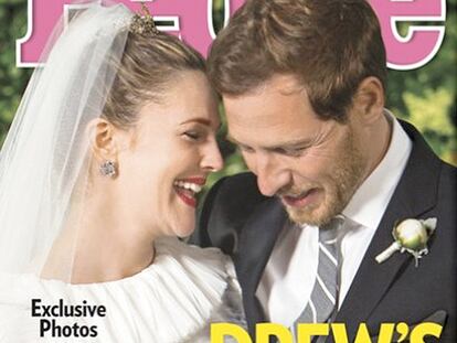 Primera imagen del vestido de novia de Drew Barrymore