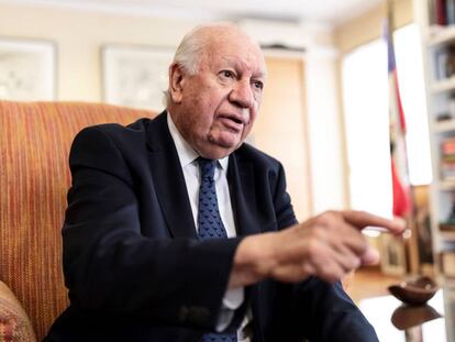 El expresidente chileno Ricardo Lagos durante la entrevista.