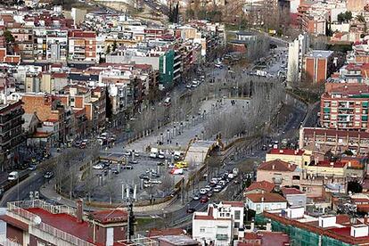 Una vista de la rambla del Carmel des de la part alta de la muntanya.