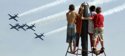 Exhibici&oacute;n a&eacute;rea del pasado a&ntilde;o en las fiestas de la Merc&egrave;.