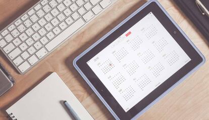 Calendario en un tablet