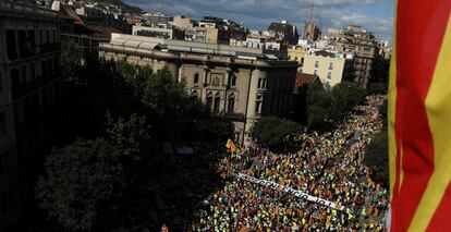 Manifestación de 'La Diada' en Barcelona, el pasado 11 de septiembre.
