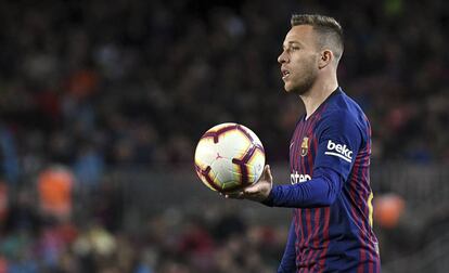 Arthur Melo, en el partido contra la Real.