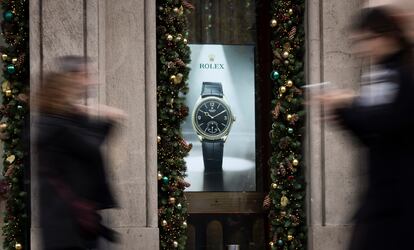 Tienda de relojes de lujo en el paseo de Gràcia.