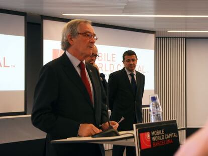 En la rueda de prensa intervinieron Xavier Trias, alcalde de Barcelona, Agustí Cordón, Vicepresidente de Mobile World Capital y Felip Puig, Consejero de Empresa, Empleo y Ocupación.