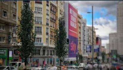 Imagen distribuida por el Ayuntamiento de los nuevos árboles en la Gran Vía.