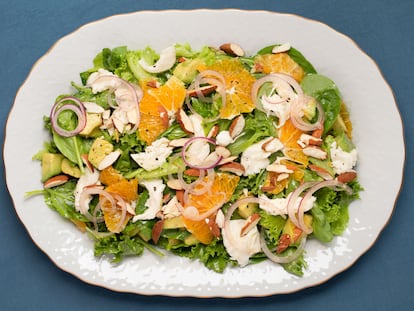 Receta de ensalada de espinacas, aguacate y mandarina