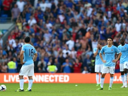 Negredo, Ag&uuml;ero, Nasri y Tour&eacute;, cabizbajos.