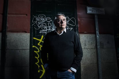 Michael Robinson, en la calle de Cervantes (Madrid), el pasado martes.