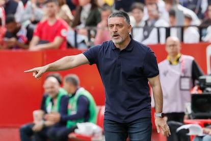 Francisco García Pimienta, en el duelo del Sevilla ante el Atlético de Madrid.