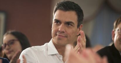 El secretario general del PSOE, Pedro S&aacute;nchez, en Vall D&#039;Ux&oacute; este viernes.