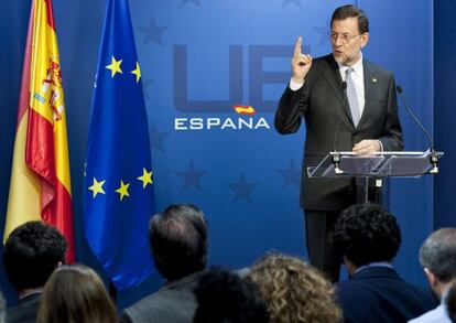 Mariano Rajoy comparece tras el Consejo Europeo, el 2 de marzo.