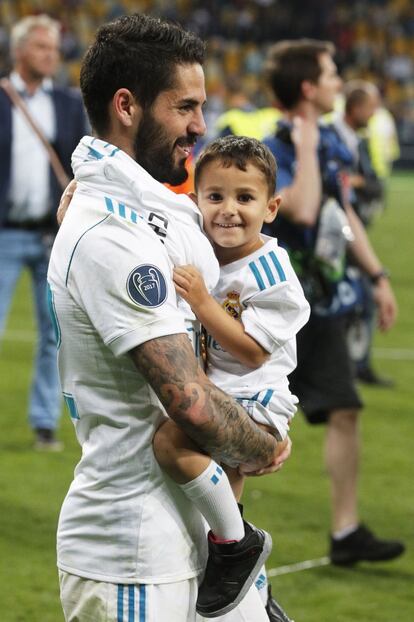 Isco también estuvo acompañado de su hijo.